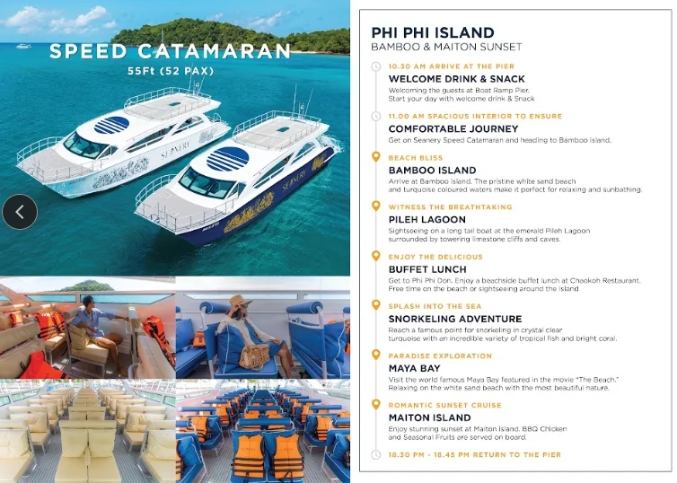 Phi Phi Island + Bamboo Island + Sunset Maiton by Speed Catamaran + Lunch + SIC Transfer & Longtail boat (Include Park Fee) — image 1