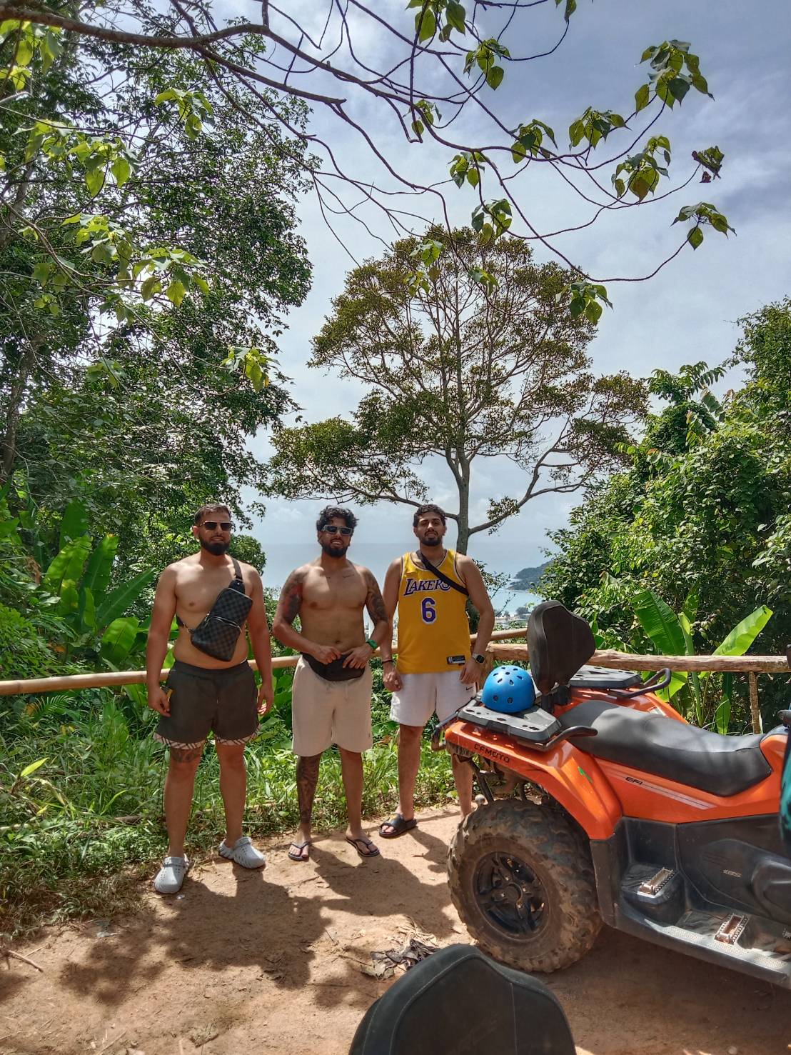 ATV riders on a scenic trail to the Big Buddha viewpoint in Phuket