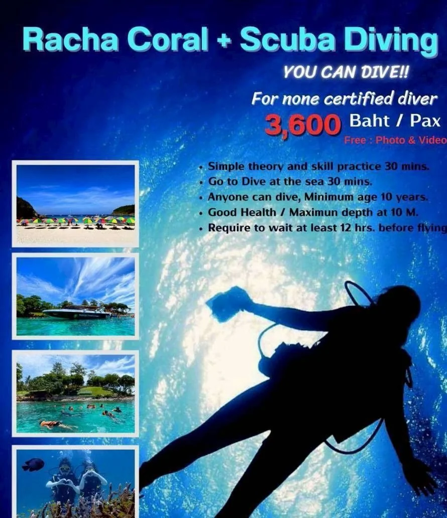Racha Island + Coral Island + Scuba Diving + Photo & VDO Clip (by Speed Boat) + Lunch + SIC Transfer — image 16