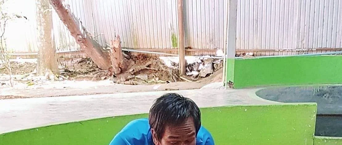 Snake handler performing with a cobra at the Phuket Snake Show