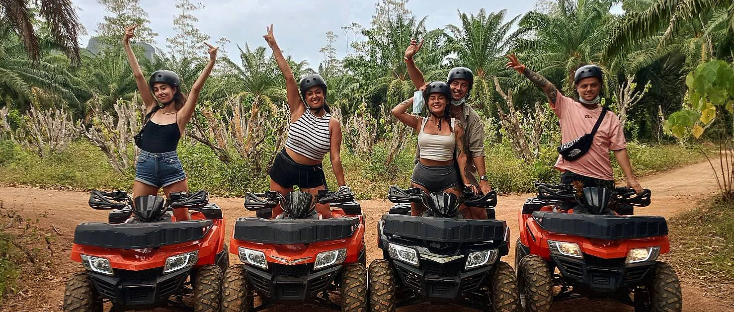 Rider on an ATV blazing through a jungle trail in Krabi during a thrilling 40-minute off-road tour