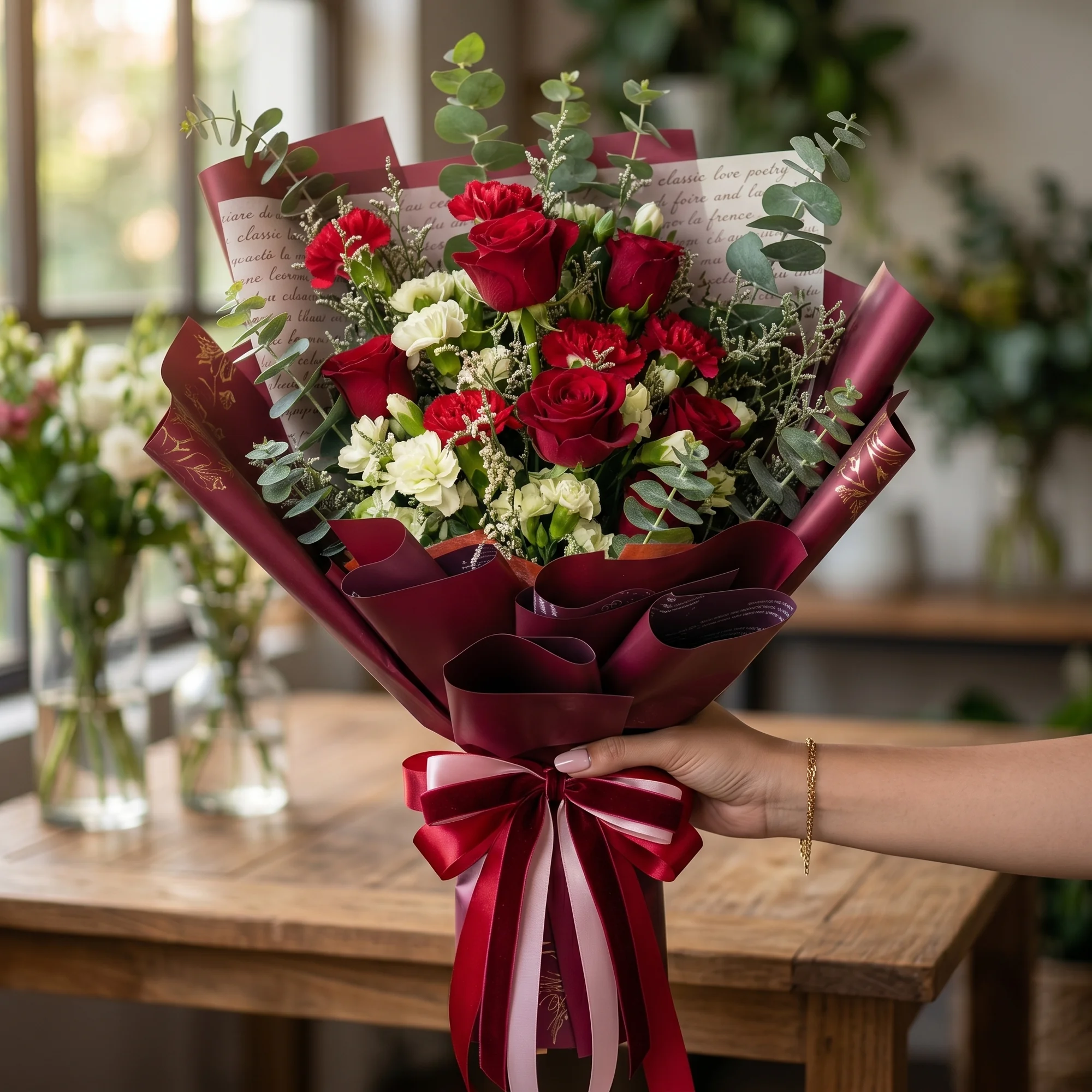 Vibrant tropical flower bouquet arranged for a tour experience in Phuket, Thailand
