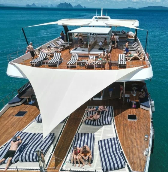 Seanery catamaran cruising to James Bond Island on an exclusive tour from Phuket