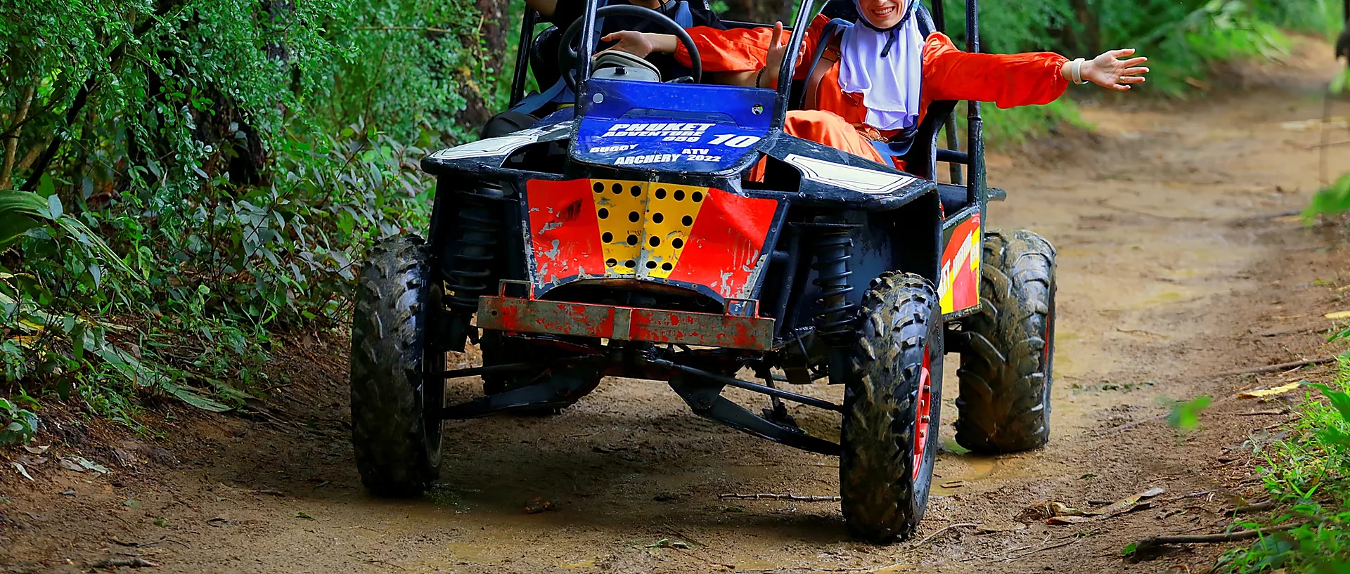 Two-seat 400cc buggy on an off-road adventure trail in Phuket