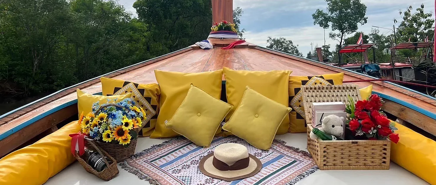 Private luxury longtail boat cruising near James Bond Island