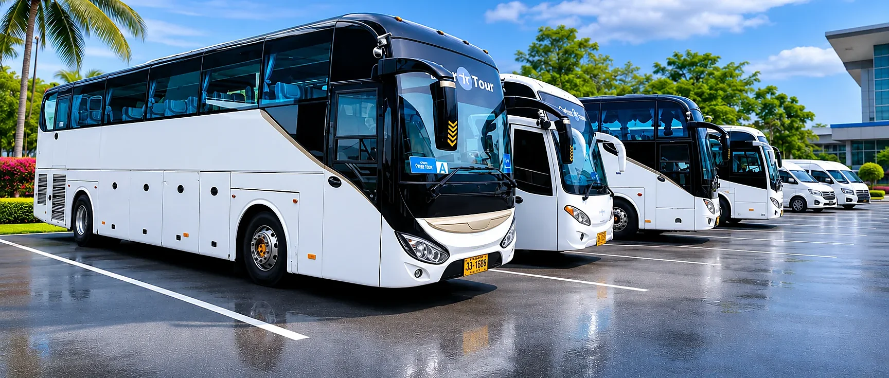 Modern 40-seat bus for airport transfers in Phuket, ideal for large group travel